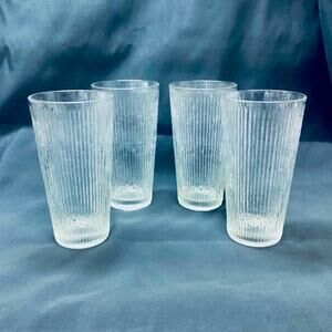 Jeannette Texrured Glass Water Timblers